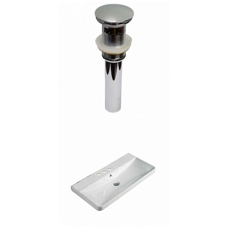 31.89 W 3H4 Ceramic Top Set In White Color, Overflow Drain Incl.